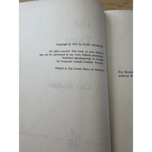 The Third Ear, Curt Siodmak BC/HC/DJ/First Edition 1971 Sci Fiction VTG - Picture 2 of 11